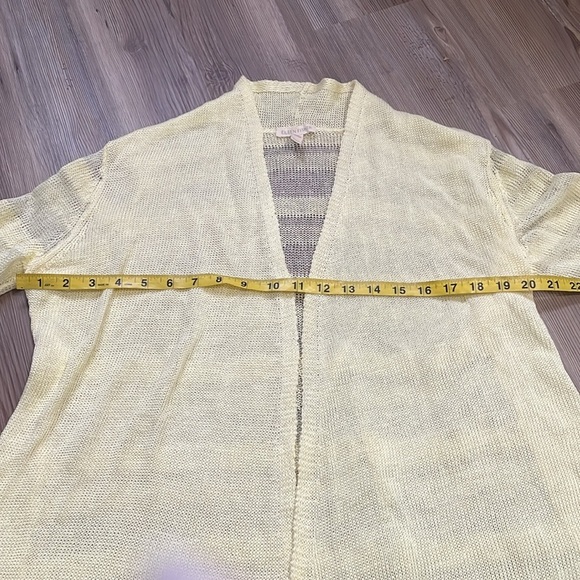 Eileen Fisher Straight Linen Open Cardigan Daisy Pale yellow Loose weave Size M - Picture 5 of 12